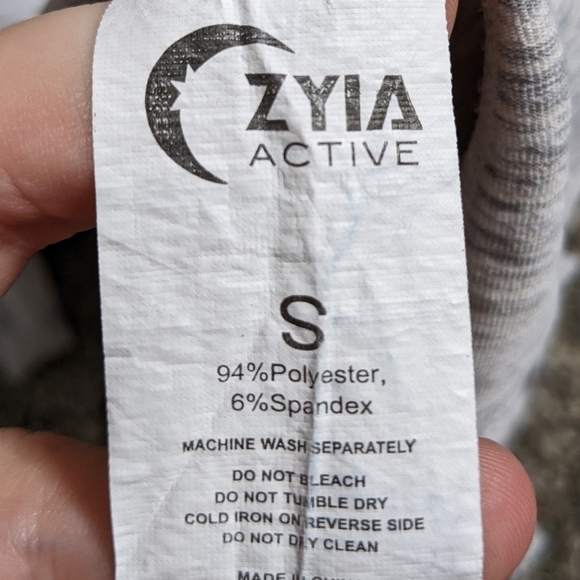 Zyia heathered grey open split back long sleeve top S - Picture 8 of 8